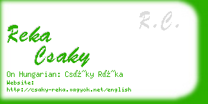 reka csaky business card